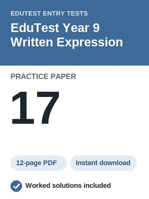 EduTest Year 9 Written Expression Practice Paper 17