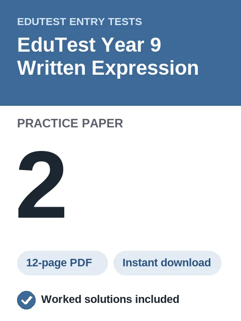 EduTest Year 9 Written Expression Practice Paper 2