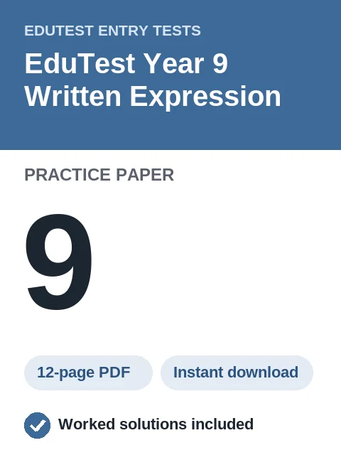 EduTest Year 9 Written Expression Practice Paper 9