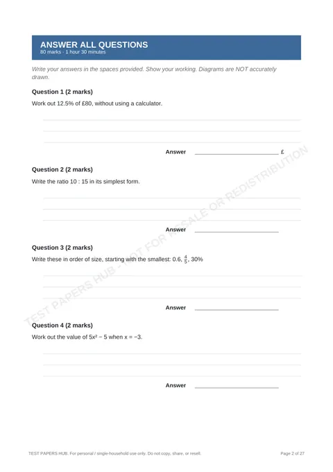 Questions preview