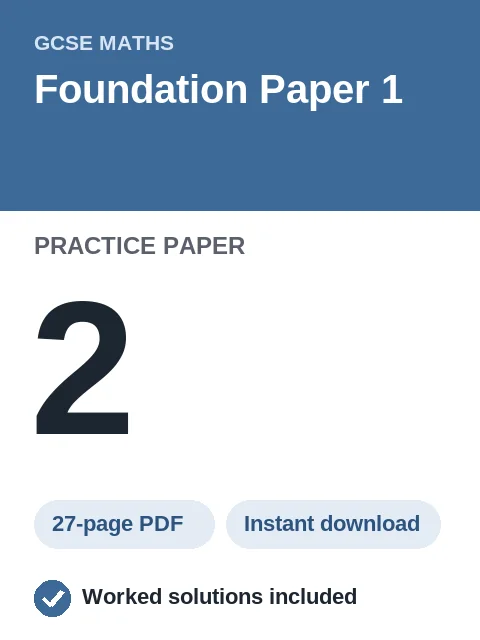 GCSE Maths Foundation Paper 1 Practice Paper 2