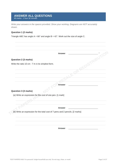 Questions preview