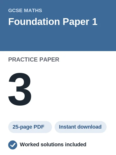 GCSE Maths Foundation Paper 1 Practice Paper 3