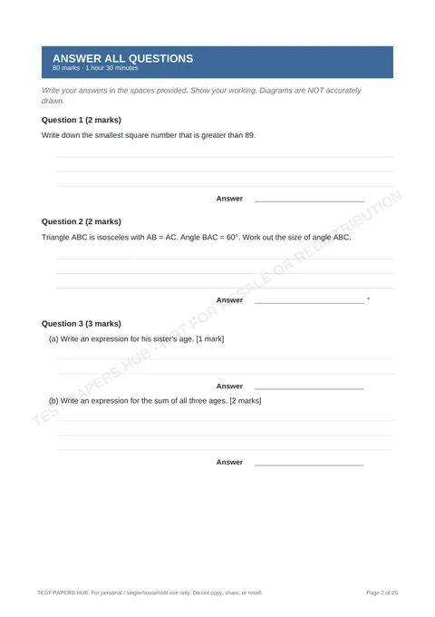 Questions preview