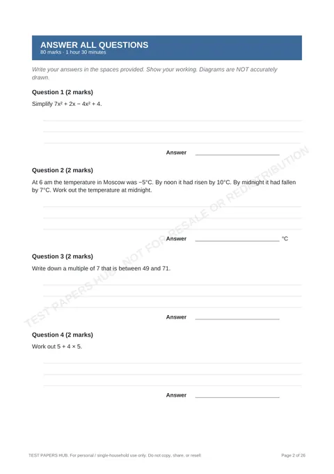 Questions preview