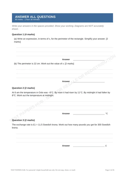 Questions preview