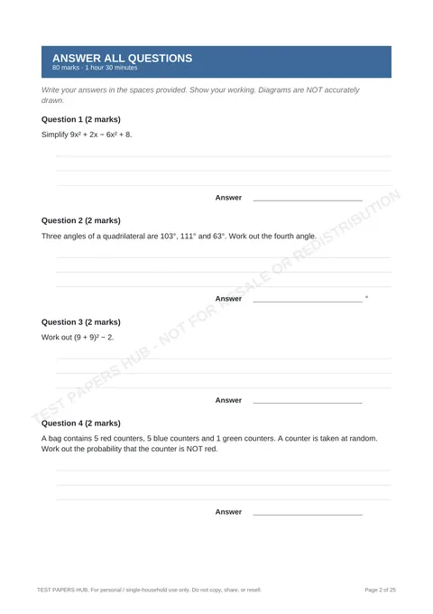 Questions preview