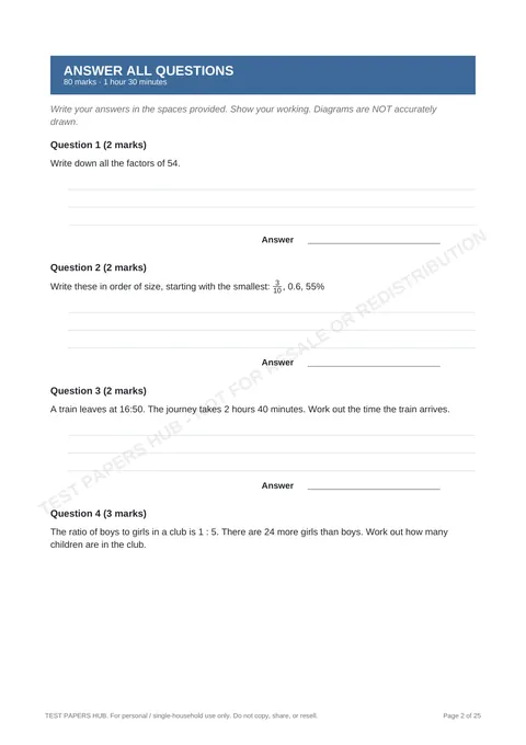 Questions preview