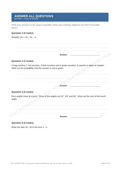 Questions preview