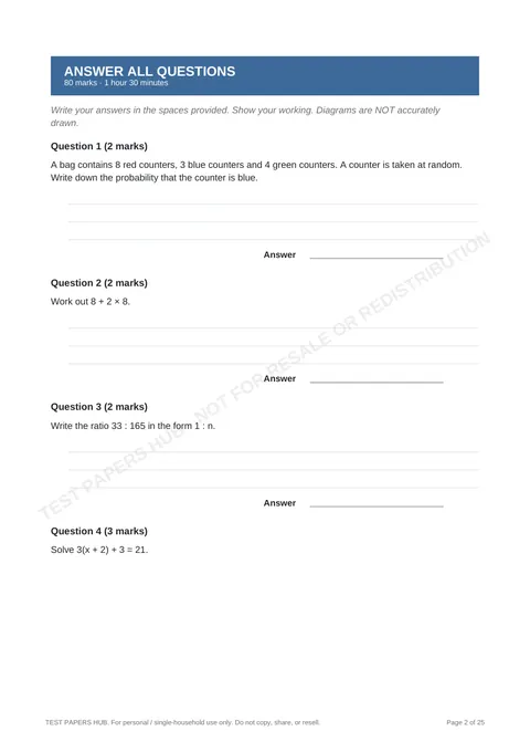 Questions preview