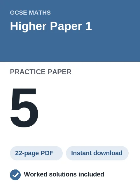 GCSE Maths Higher Paper 1 Practice Paper 5