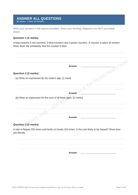 Questions preview