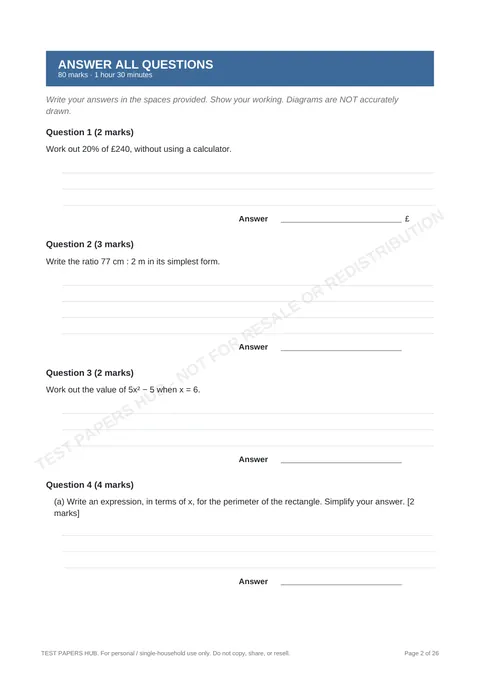 Questions preview