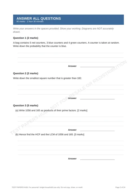 Questions preview
