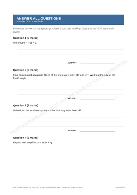Questions preview