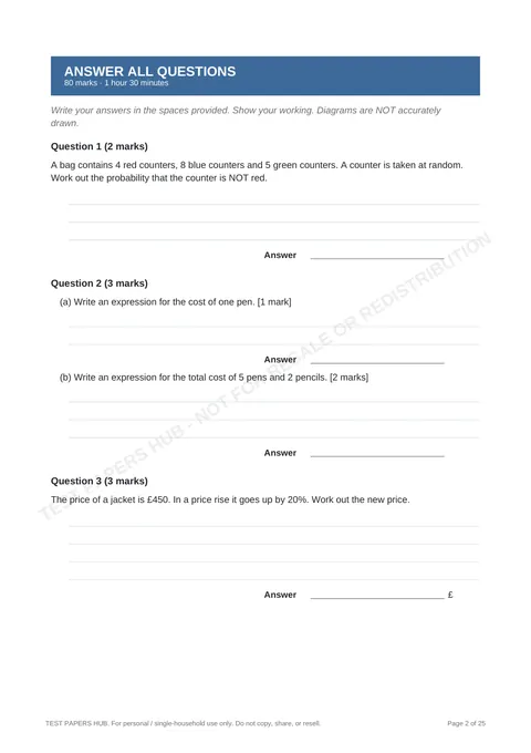 Questions preview
