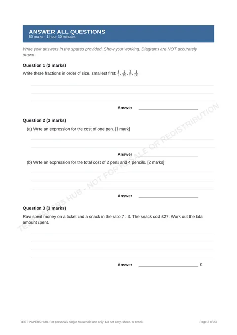 Questions preview