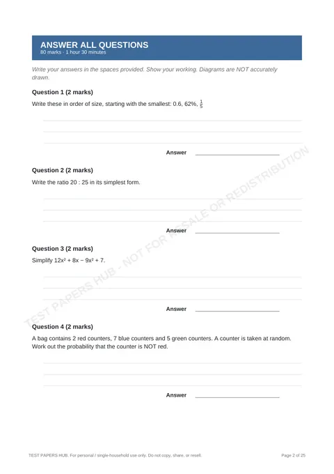 Questions preview