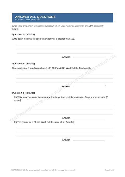 Questions preview