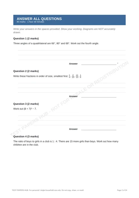 Questions preview