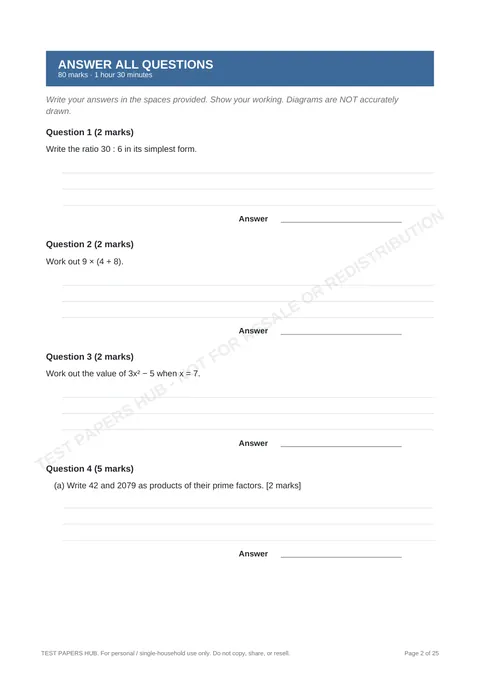 Questions preview