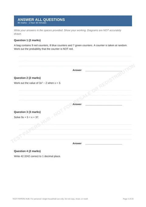 Questions preview