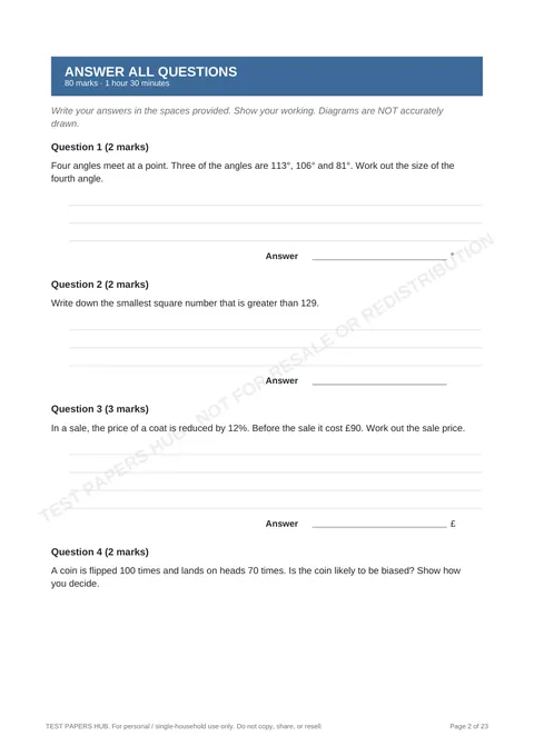 Questions preview