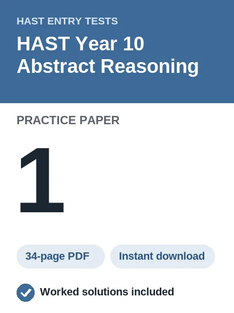 HAST Year 10 Abstract Reasoning Practice Paper 1