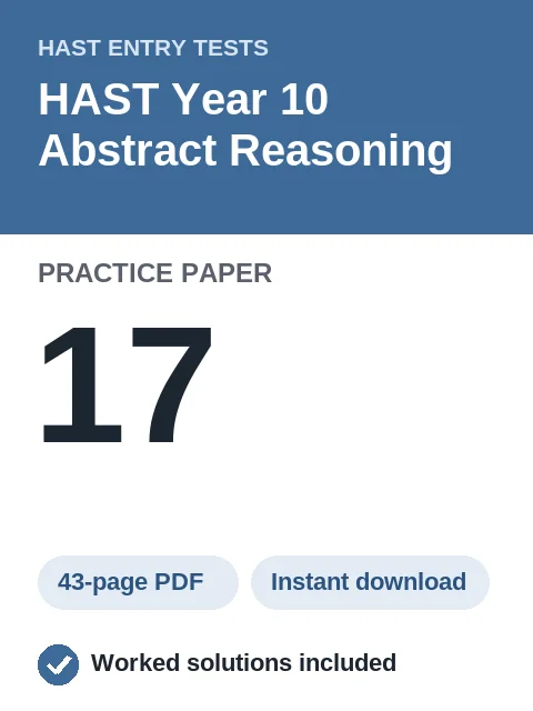 HAST Year 10 Abstract Reasoning Practice Paper 17