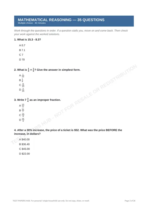 Questions preview