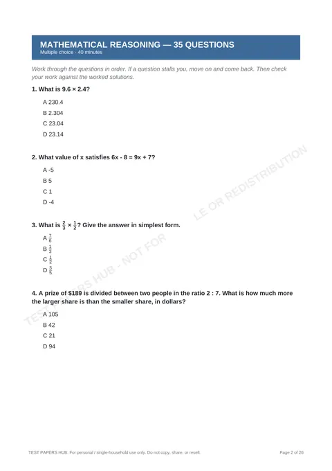 Questions preview