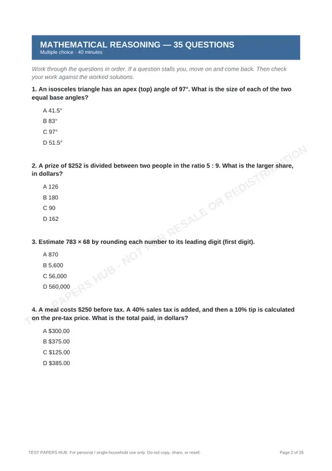 Questions preview