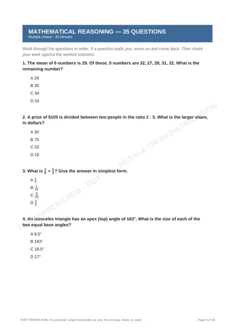 Questions preview