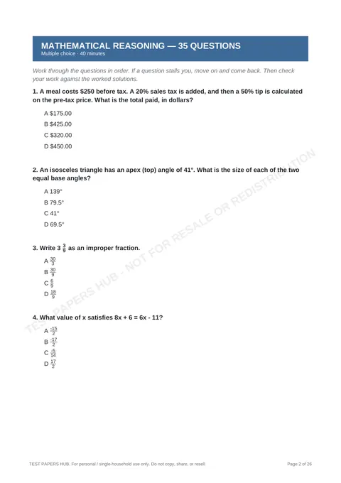 Questions preview
