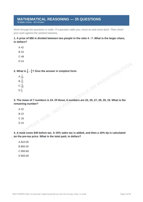 Questions preview