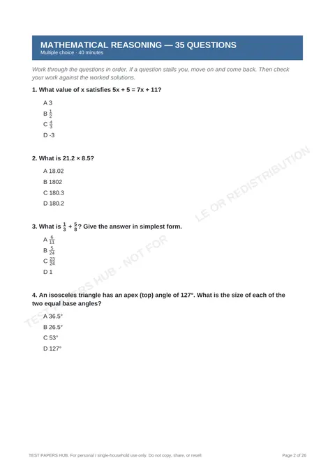Questions preview