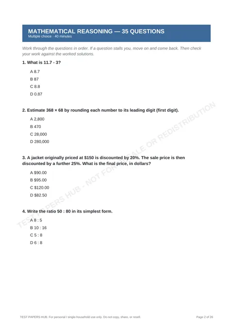 Questions preview
