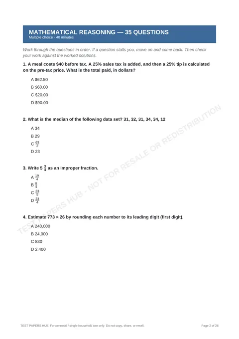 Questions preview