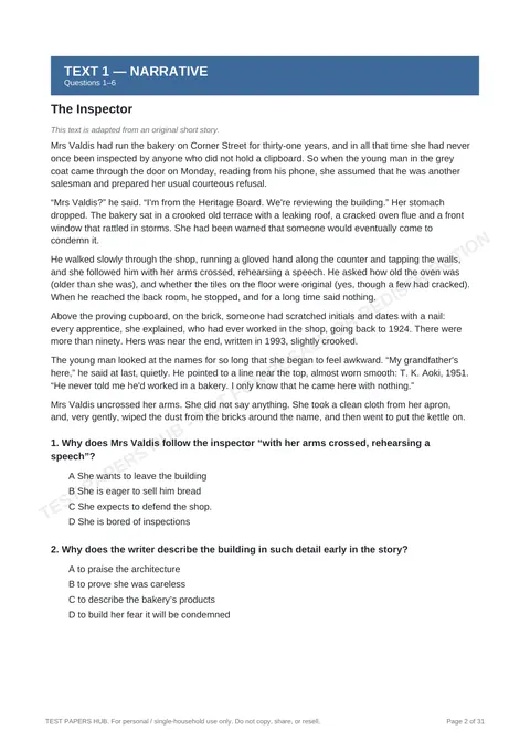 Questions preview