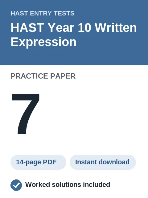 HAST Year 10 Written Expression Practice Paper 7