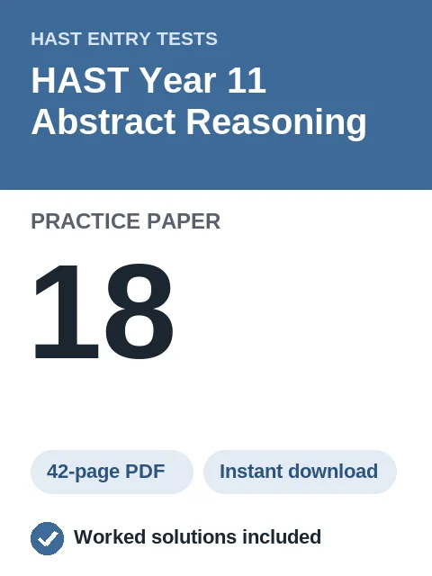 HAST Year 11 Abstract Reasoning Practice Paper 18