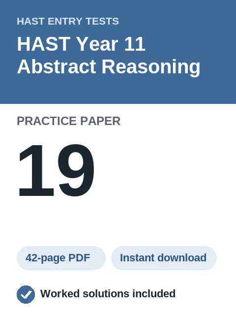 HAST Year 11 Abstract Reasoning Practice Paper 19