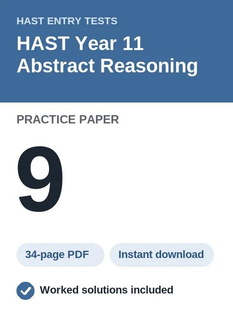 HAST Year 11 Abstract Reasoning Practice Paper 9