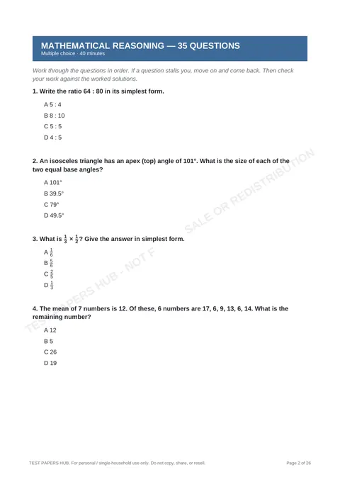 Questions preview