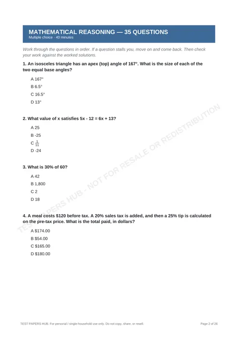 Questions preview