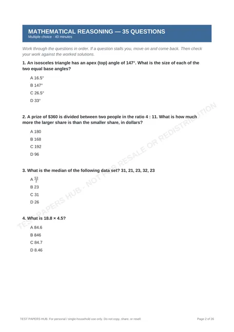 Questions preview