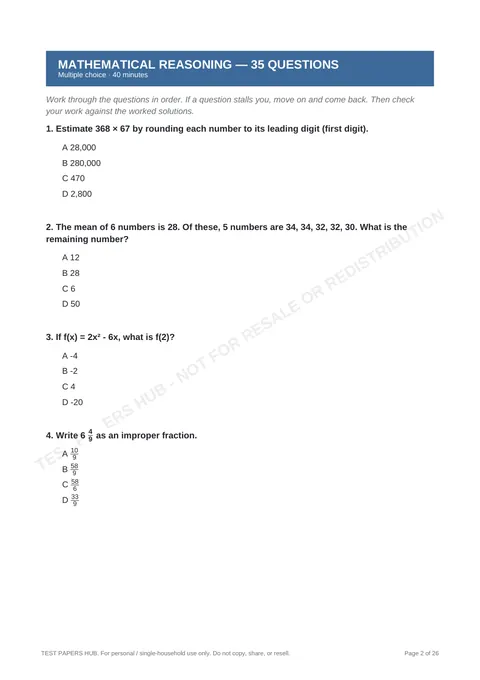 Questions preview