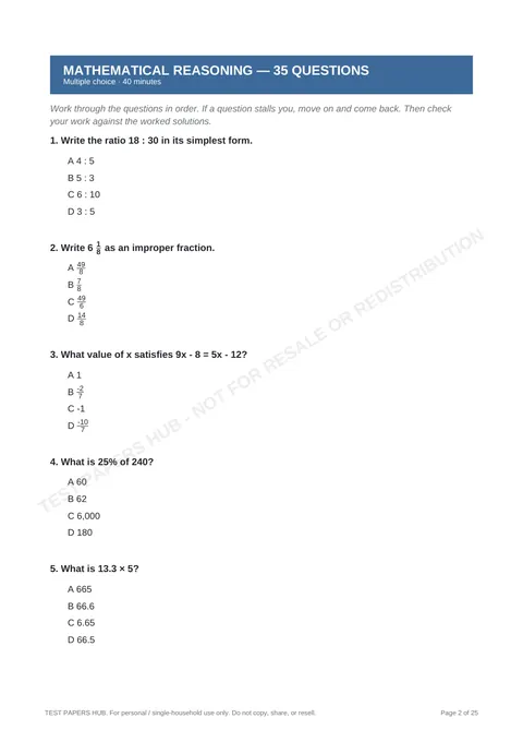 Questions preview