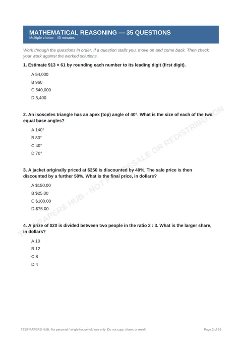 Questions preview