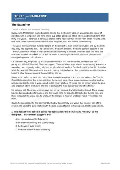Questions preview